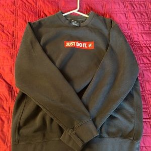 black nike Just Do It crew neck Sweater